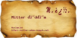 Mitter Ádám névjegykártya